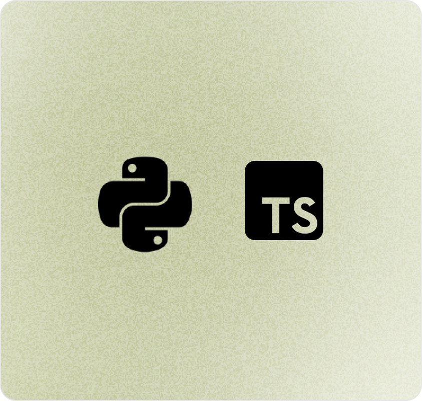 Python and TypeScript SDK logos for Qalico API