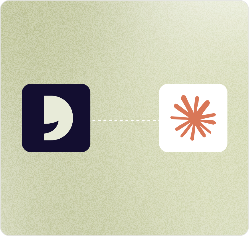 Qalico logo connected to Claude asterisk logo via dashed line