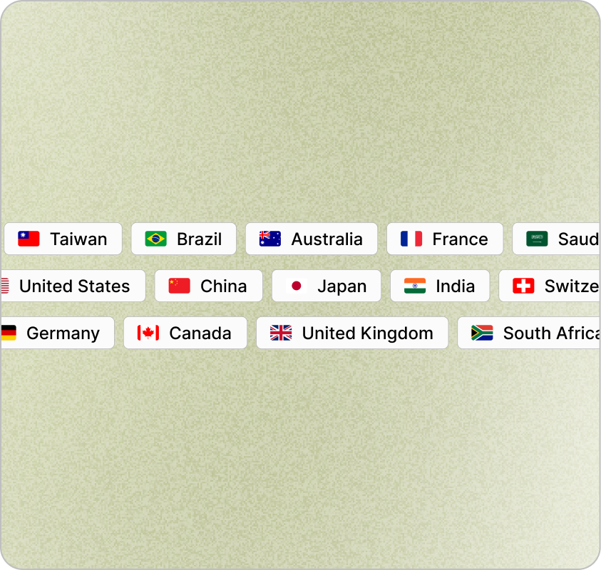 Global regulatory coverage map showing multilingual source monitoring