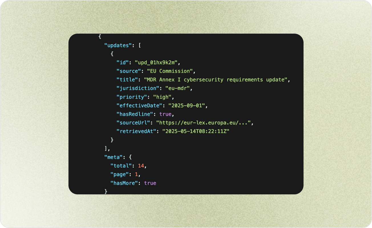 Qalico REST API JSON response in a dark code editor